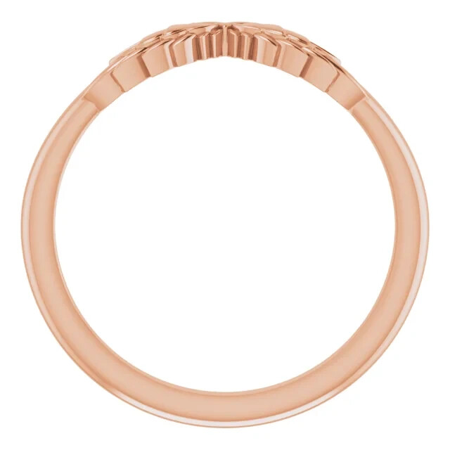 14K Rose Gold Stackable Angel Wings Ring