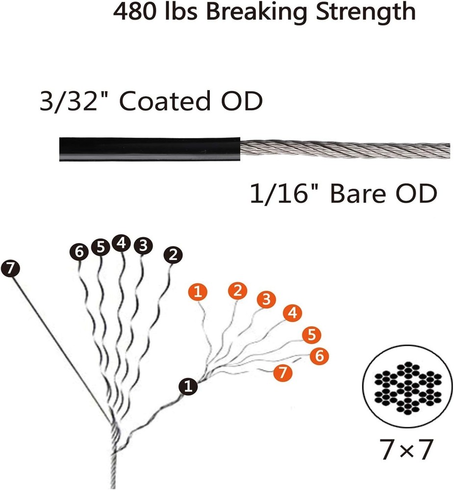 String Lights Hanging Kit,Globe String Lights Suspension Kit,Outdoor Light Gu...