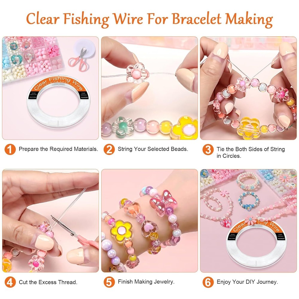 Clear Fishing Wire 755ft, Invisible Nylon String for clear