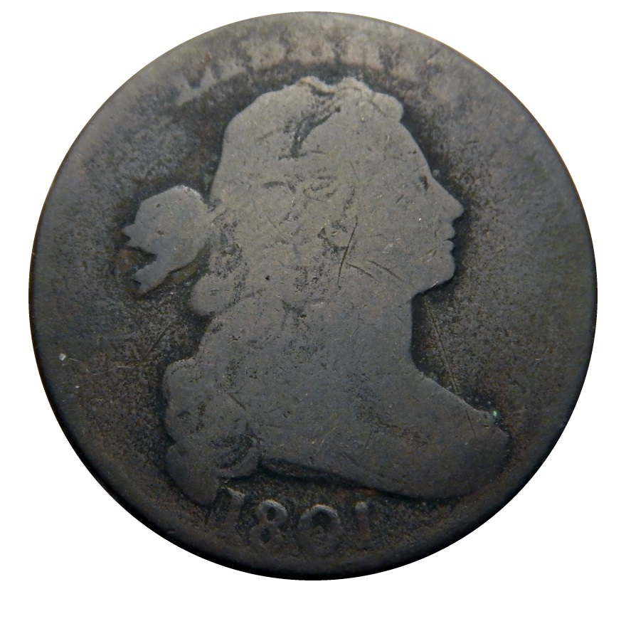 Large cent/penny 1801 Sheldon 219 triple error reverse nice problem free