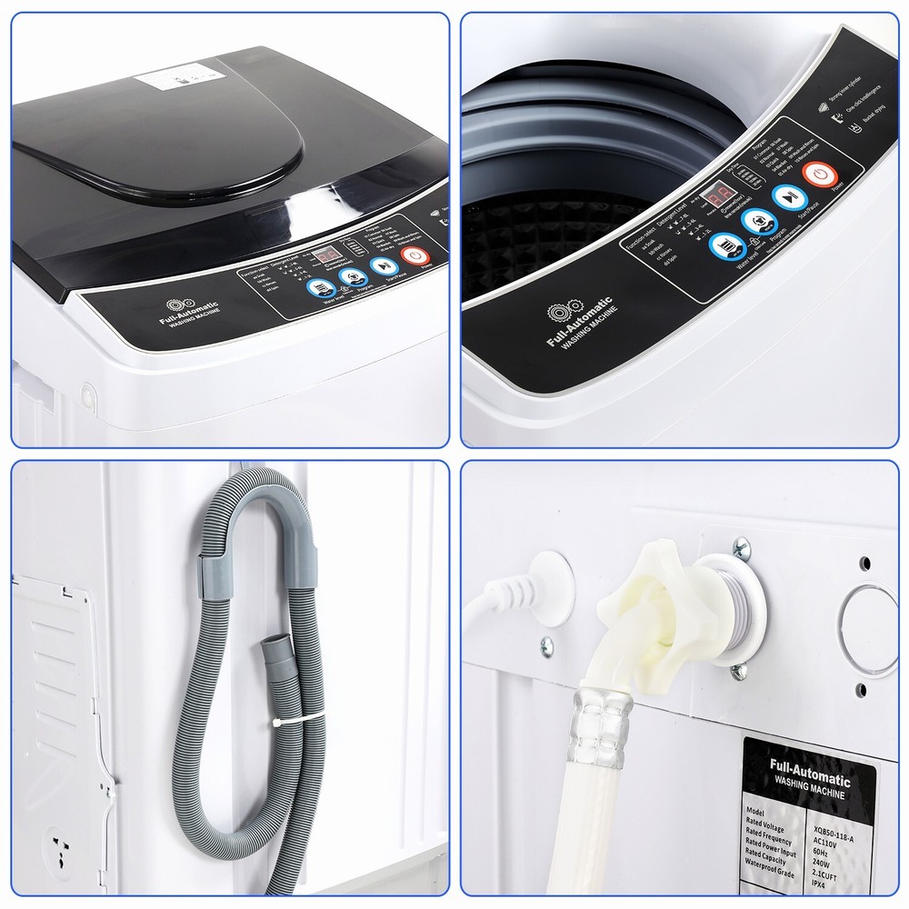 Portable Washing Machine 15.6lb Capacity Full-Automatic 2.1 Cu.ft Compact Washer