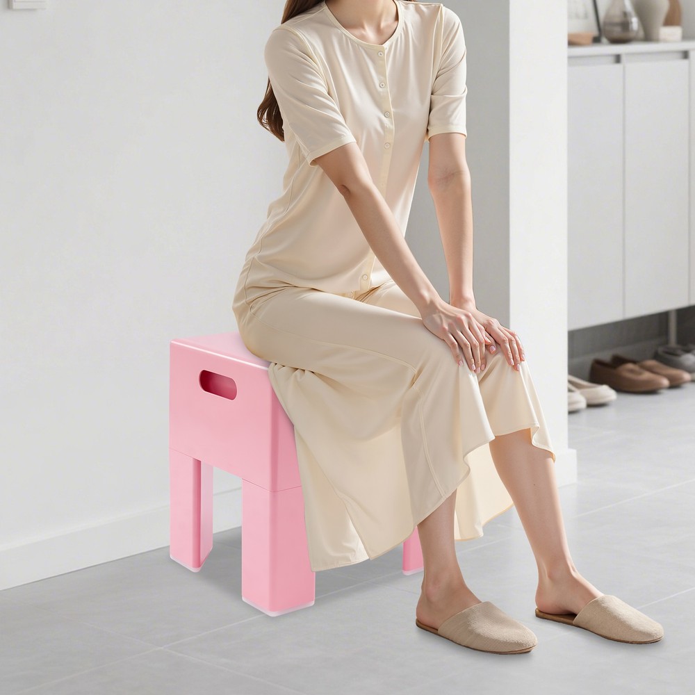 38*32*40cm Storage Stool，Multifunctional End Table，Pink Low Stool，ABS Side Table