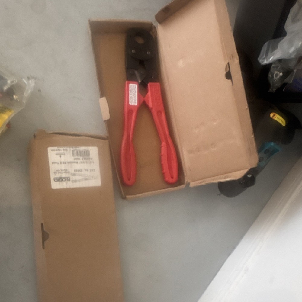 RIDGID 23100 PEX Crimping Tool Red Handle Pipe Press Tool with Box