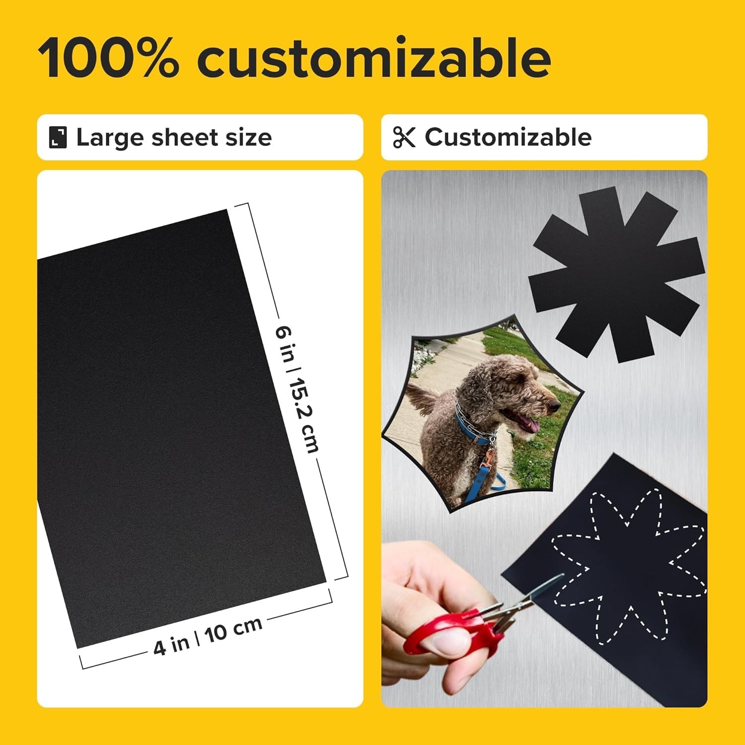 Versatile 4x6 Magnetic Sheets – Strong Adhesive for Photos and Stickers (5 Pcs)