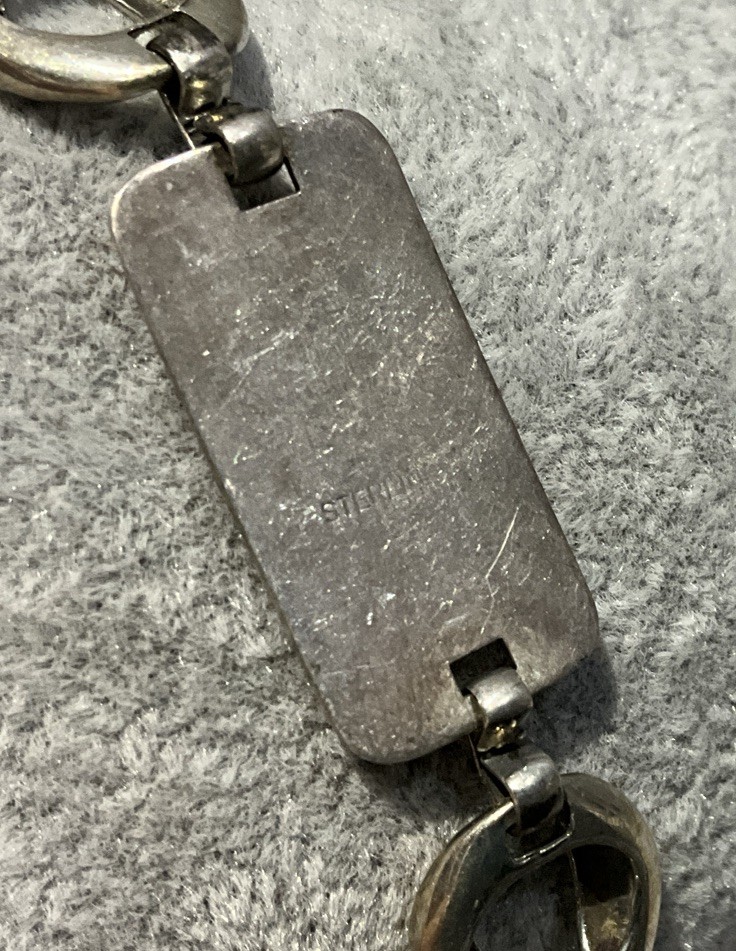 WW2 US Army Infantry School Sterling Silver Follow Me 6.75” Sweetheart Bracelet