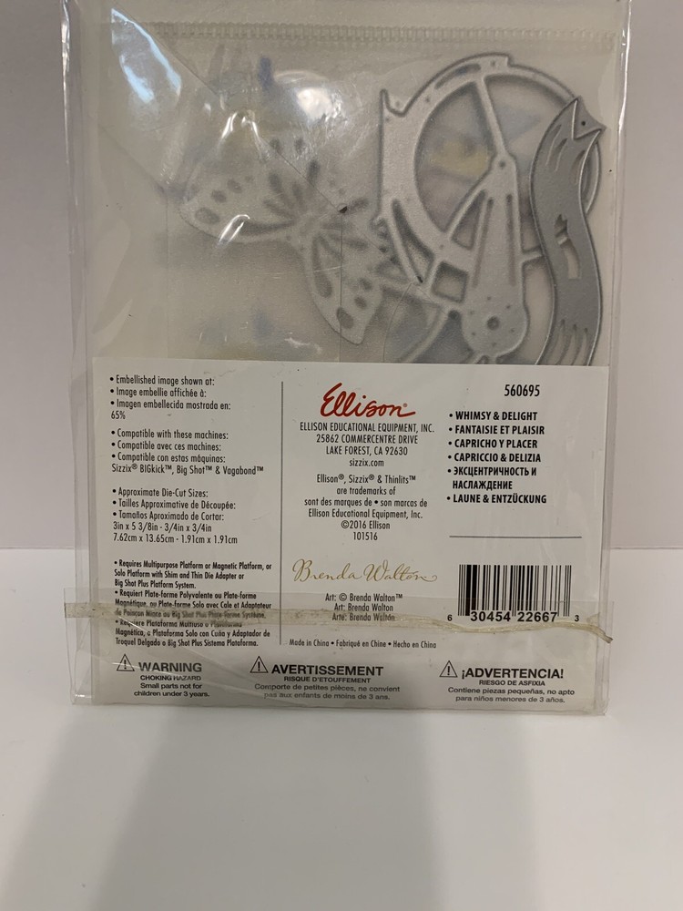 Sizzix Thinlits Whimsy and Delight Die Set Bike Butterfly Bows Mixed media