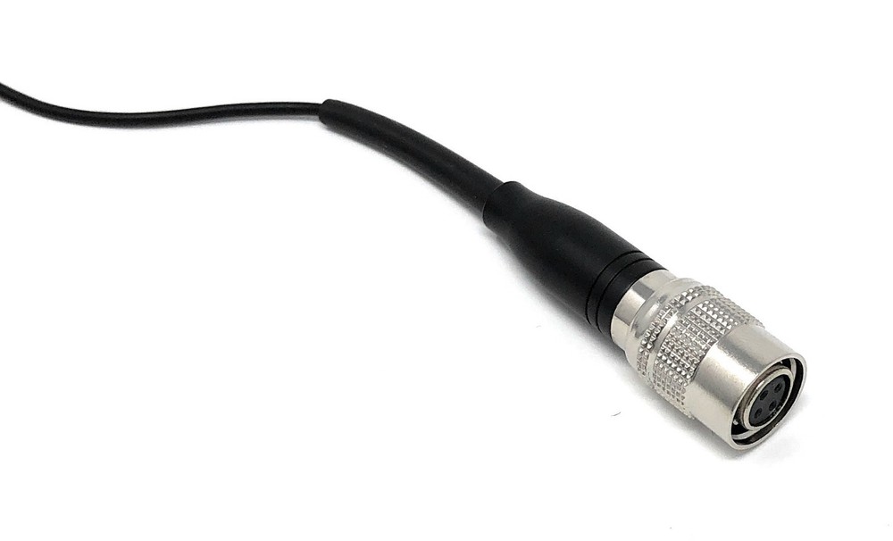 Single Earhook Headset Mic w/ 4 pin mini XLR for Audio Technica Wireless Black