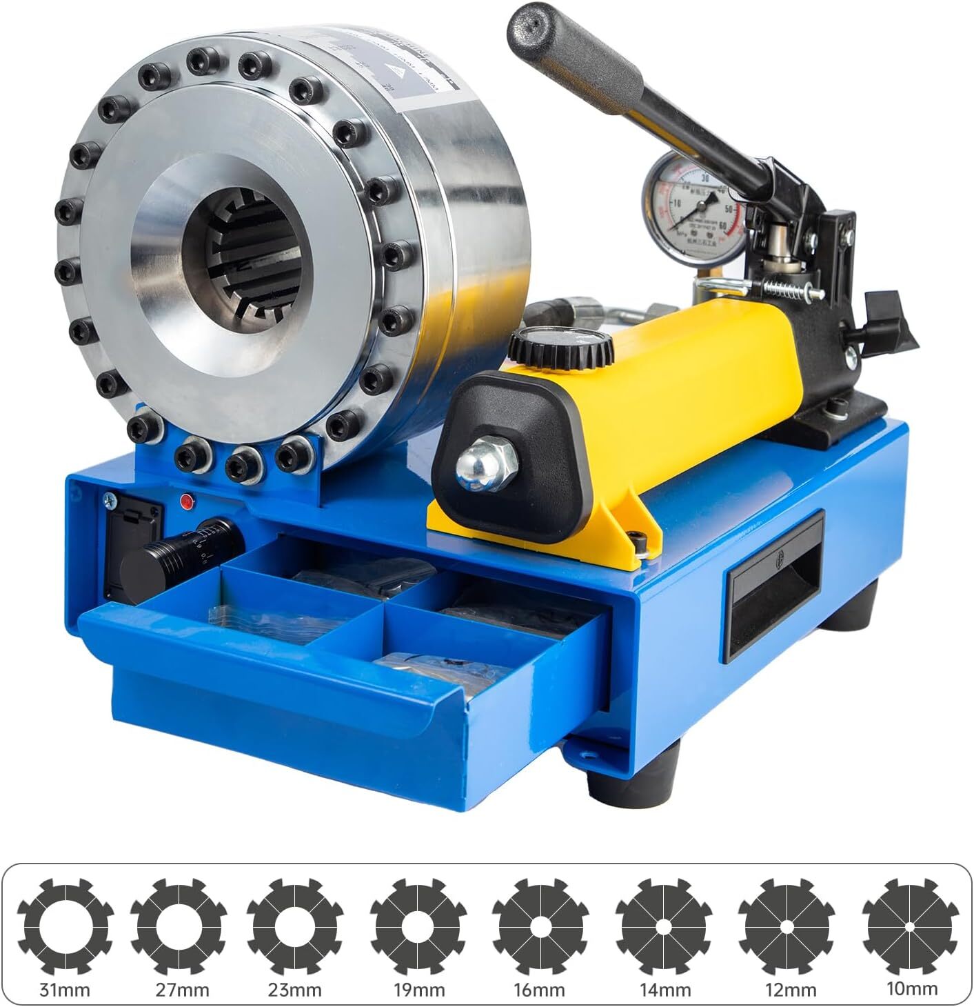 New 5600KN Hydraulic Hose Crimper Pipe Clamping Machine w/ 8 Sets Dies 10mm-30m