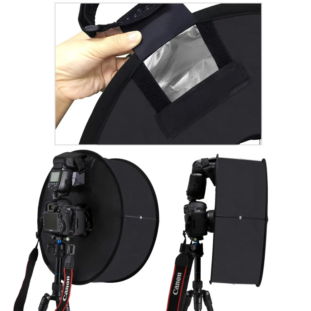 Flash Light Foldable Speedlight 45cm Ring Softbox Round Style Soft box PULUZ