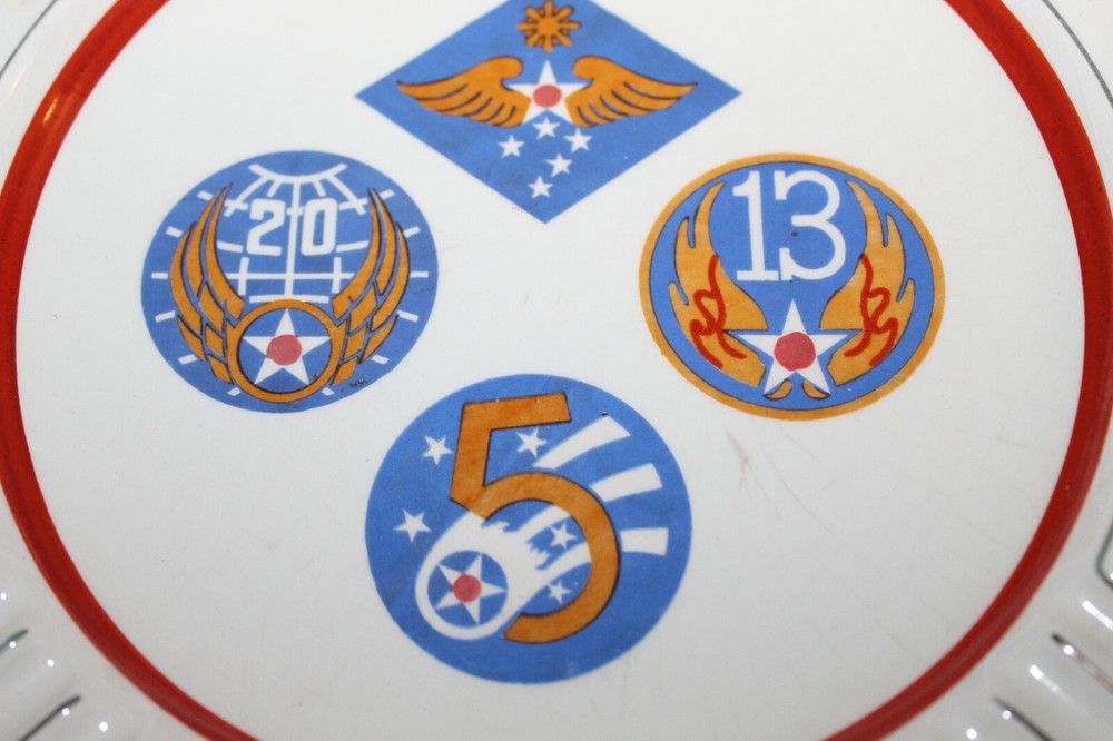 Original WW2 U.S. Far East Air Forces, 5th 13th & 20th Unit ID'd Ceramic Ashtray
