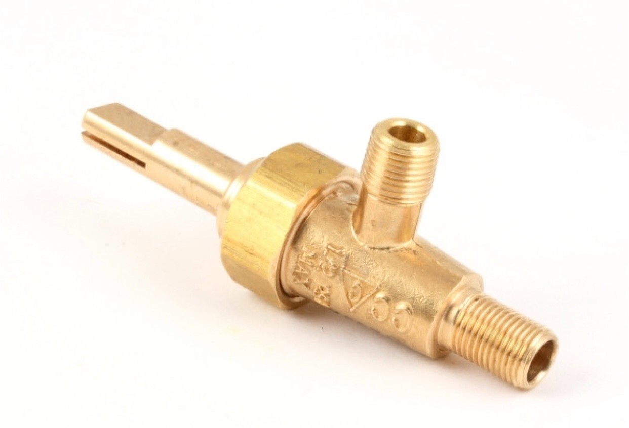 American Range Brass Burner Valve 1/8" MPT Gas IN/OUT - 521166