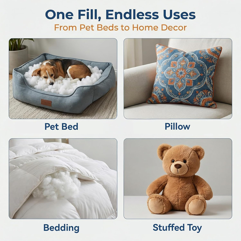 5.3 OZ Polyester Fiberfill Stuffing - Premium Polyfill Stuffing for Stu