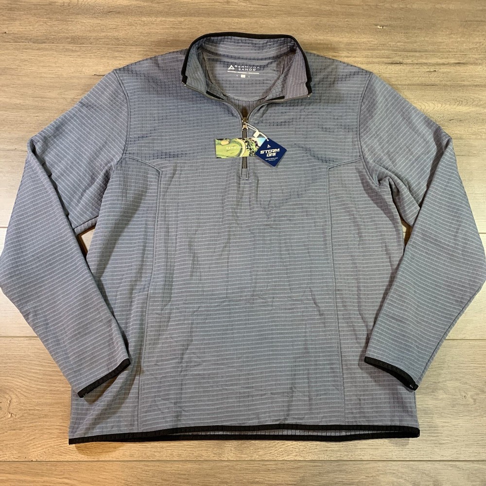 New Bermuda Sands Storm Dri 1/4 Zip Golf Pullover Jacket Gray Men’s Large
