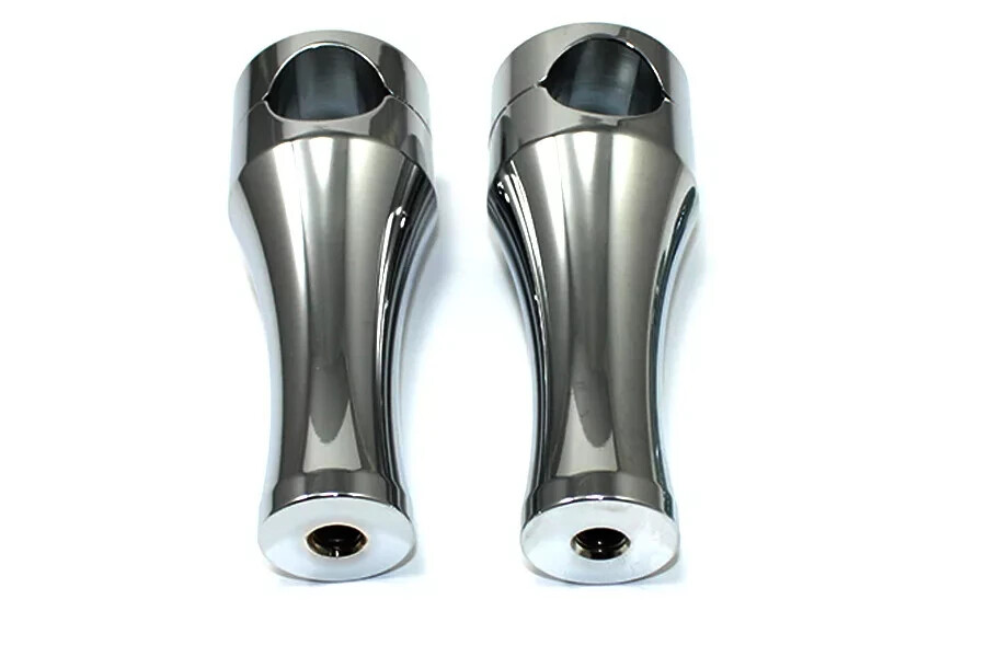 5 inch Solid Billet Chrome Riser Set fits Harley Davidson 26-0598