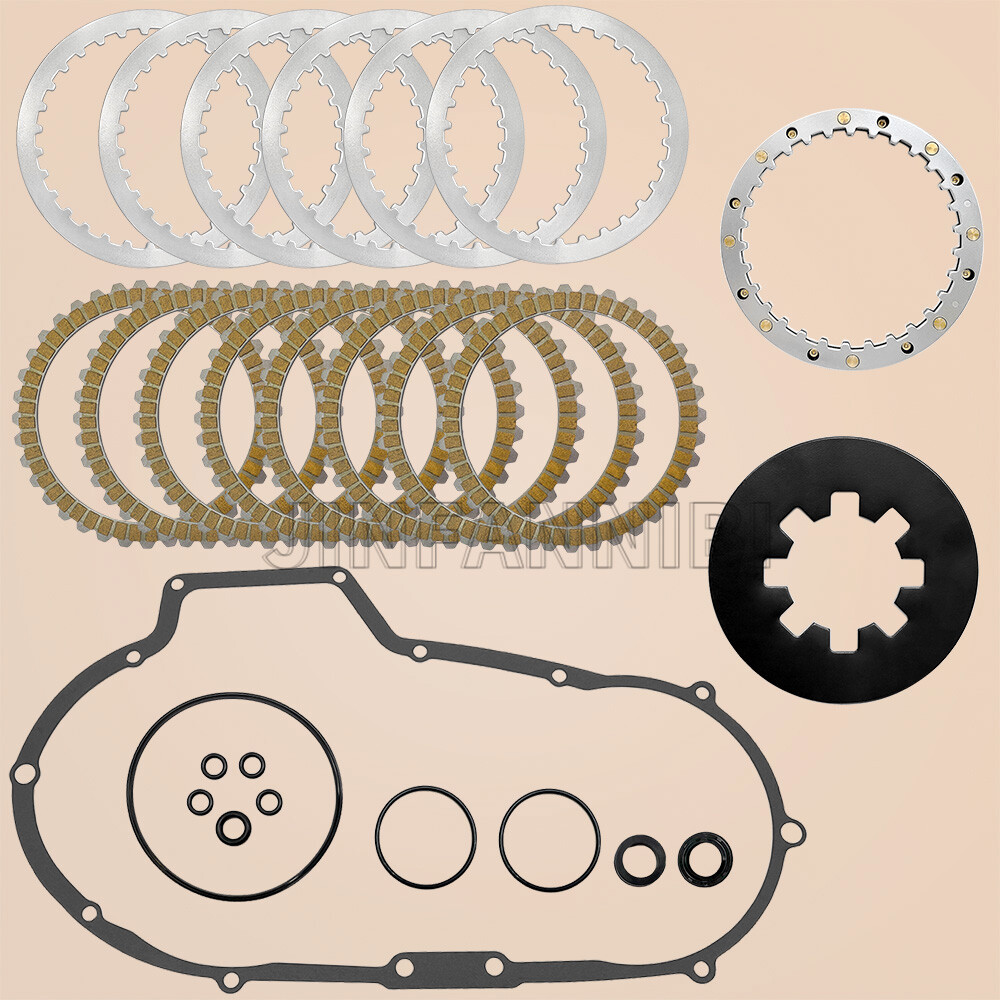 Clutch Friction Steel Plates &Gasket Kit for Harley Sportster 883 1200 1991-2003