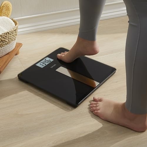 TAYLOR LIGHT POWERED DIGITAL BATH SCALE, HIGH 400 LB CAPACITY - BLACK
