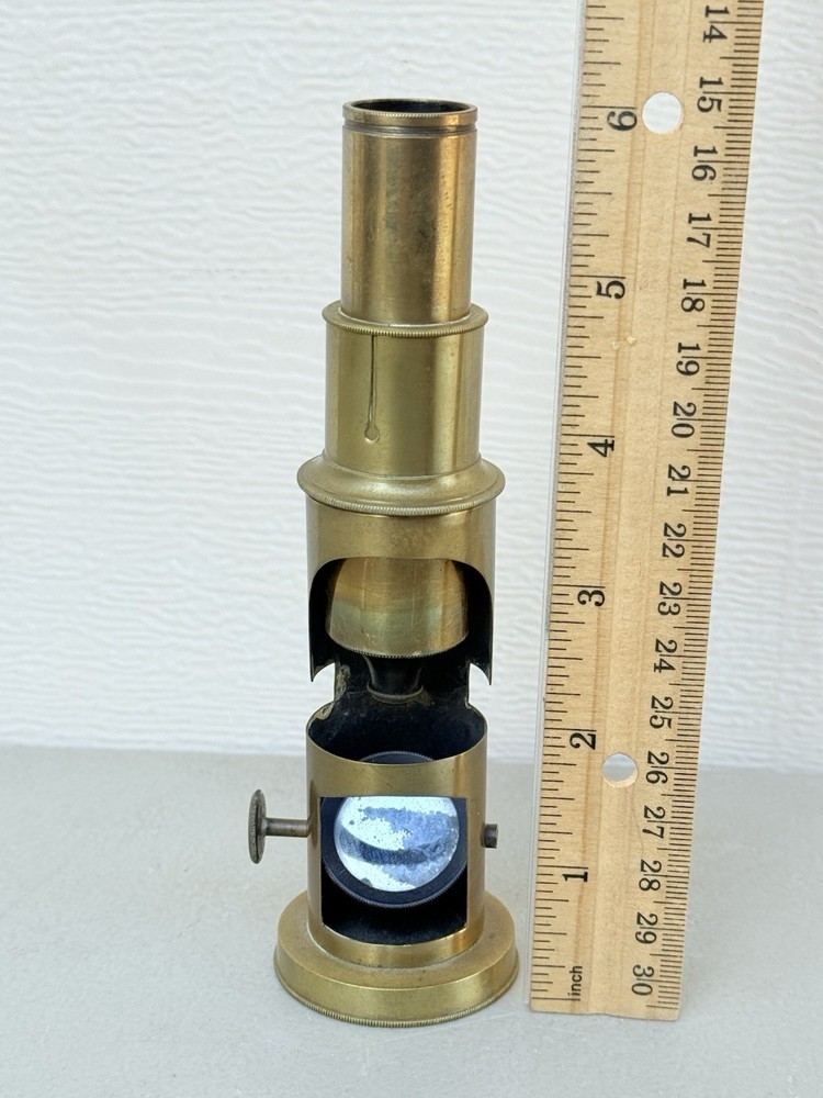 Antique Brass Field Microscope Portable small vintage