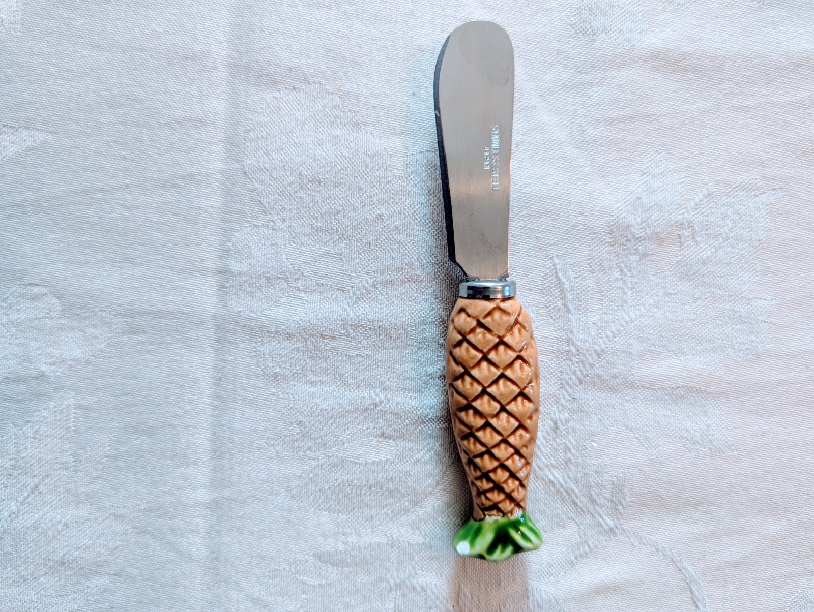 VTG Pineapple Ceramic Handle Butter Spreader Knife Japan Stainless Steel 4.5”