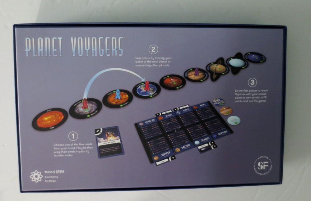 SIMPLYFUN - New PLANET VOYAGERS Board Game - MATH & STEM, ASTRONOMY, STRATEGY