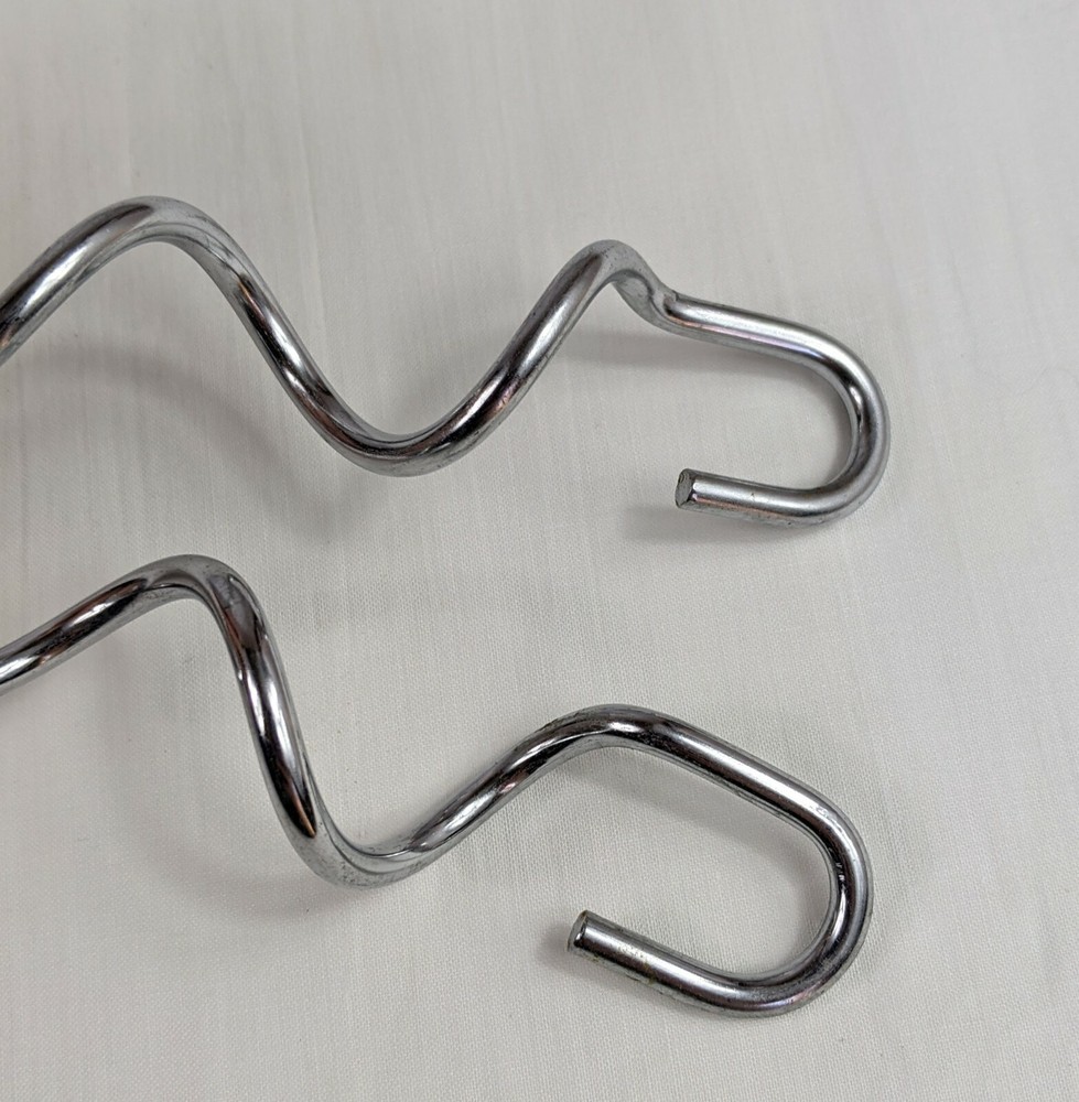 2 Dough Mixer Beater Attachments Blender Corkscrew Shaped Hooks Replacements