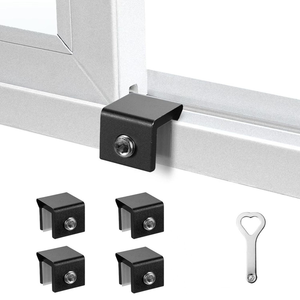 PINGXNG Window Locks for Up and Down Windows 4 Pack 4 Sets small, Black