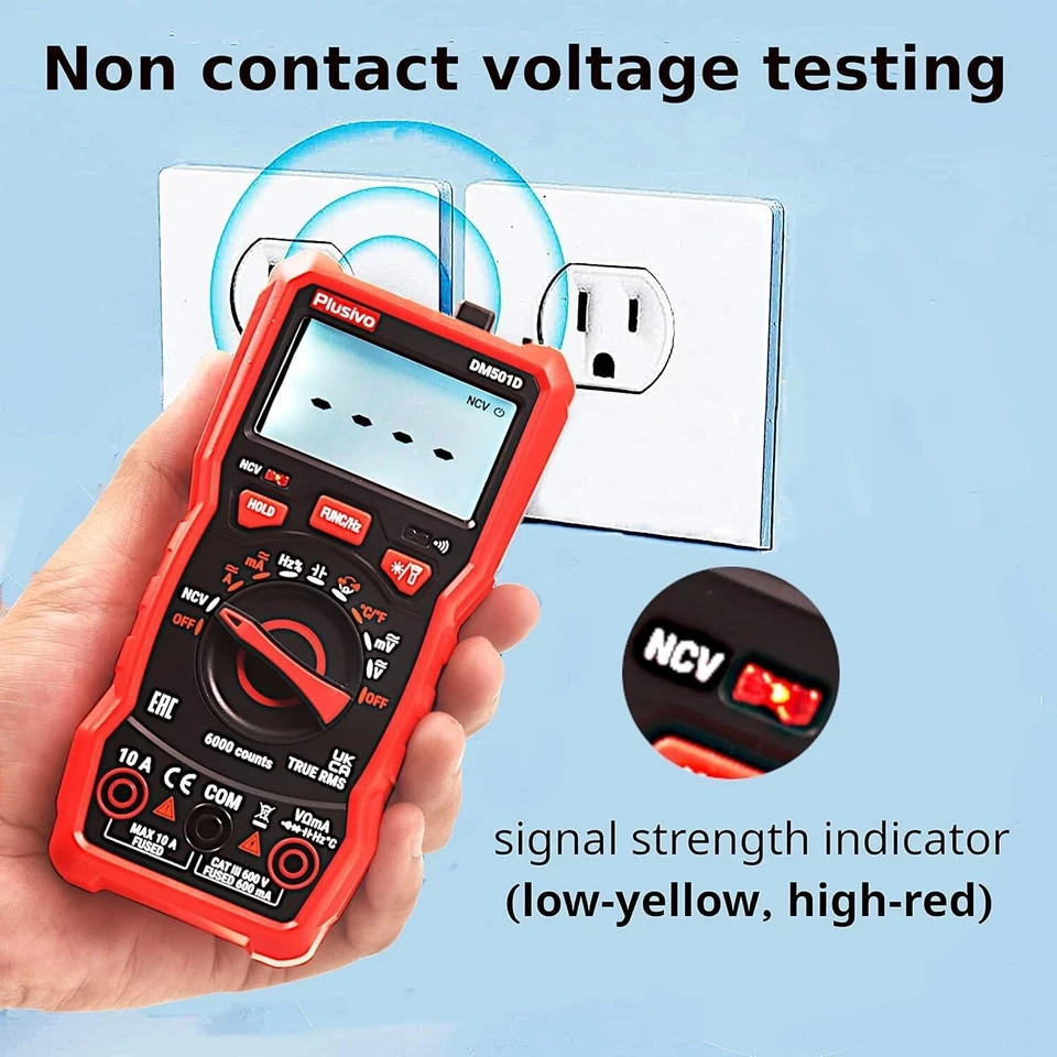 Multimeter 6000 Counts Digital Multimeter Auto Ranging TRMS AC DC Voltmeter