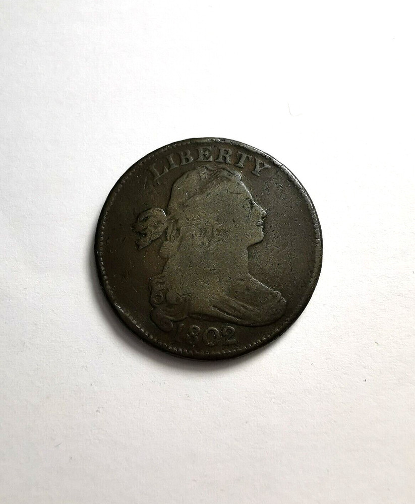 1802 US Draped Bust Large Cent Coin S-230
