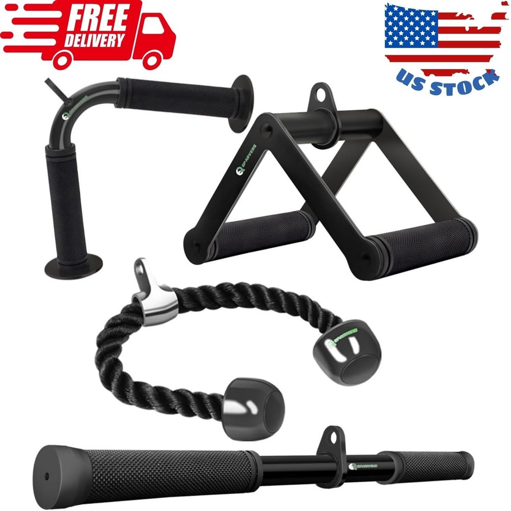 Cable Machine Attachment Set LAT Pulldown Attachments Weight black-4.0