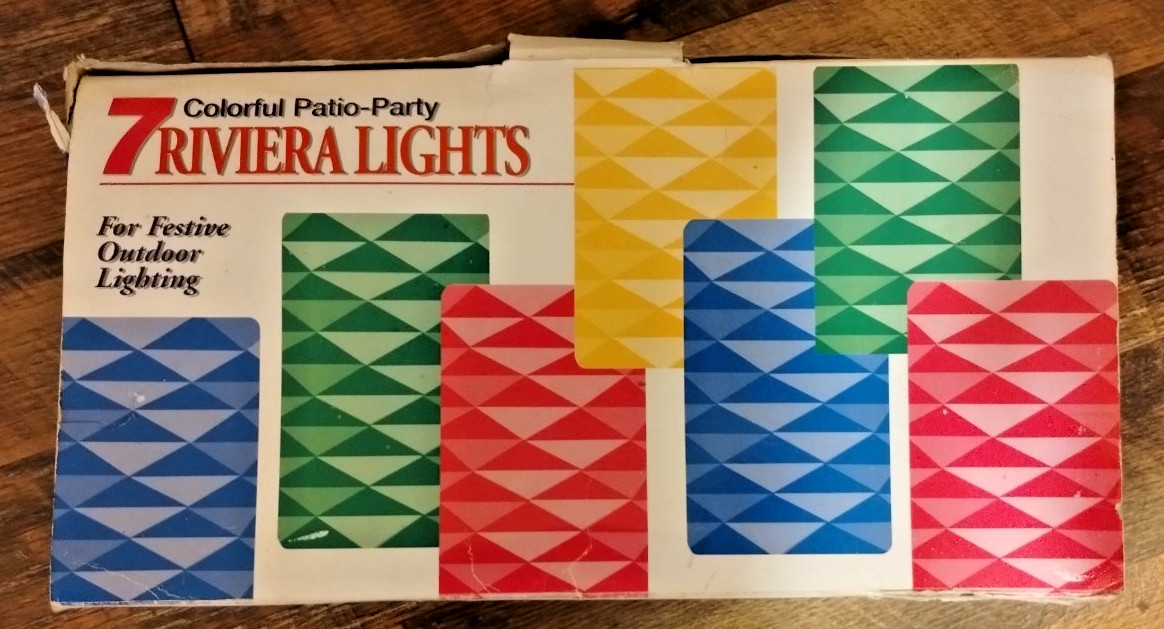 Vintage Lidco 7 Riviera Lights Blow Mold Plastic Patio Party Tiki Bar - TESTED!