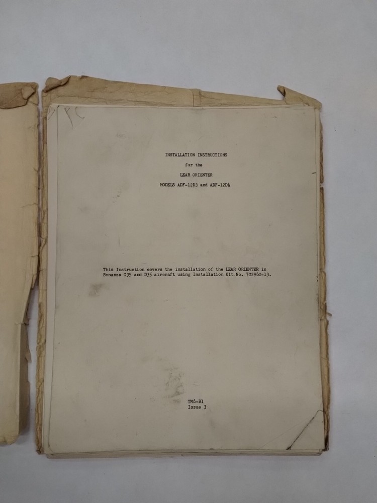 Lear Orienter Models ADF-12D3 & ADF-12D4 Installation Instructions- Original