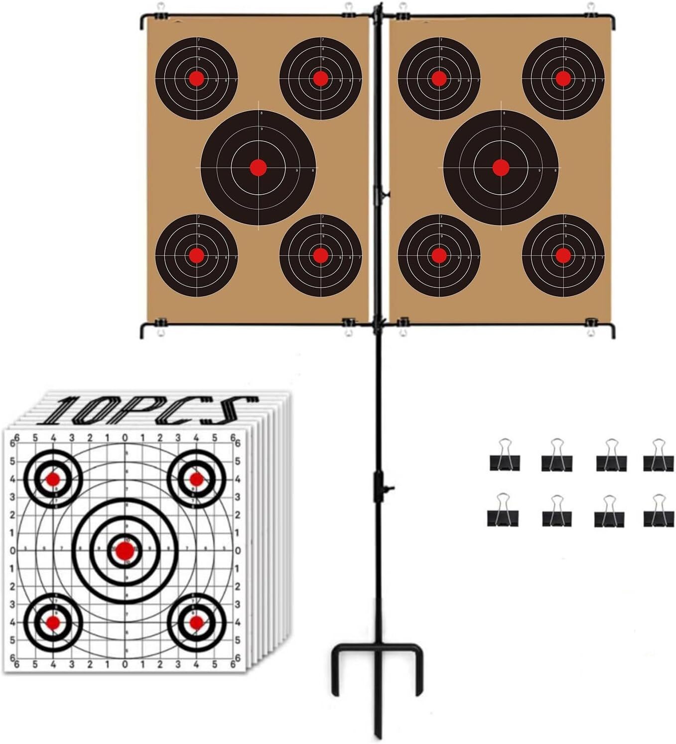 Adjustable Shooting Target Stand with 10pcs Papers for A-Target