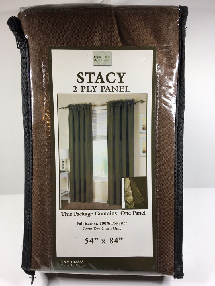 Single Curtain Panel Brown 100% Polyester New 54x84