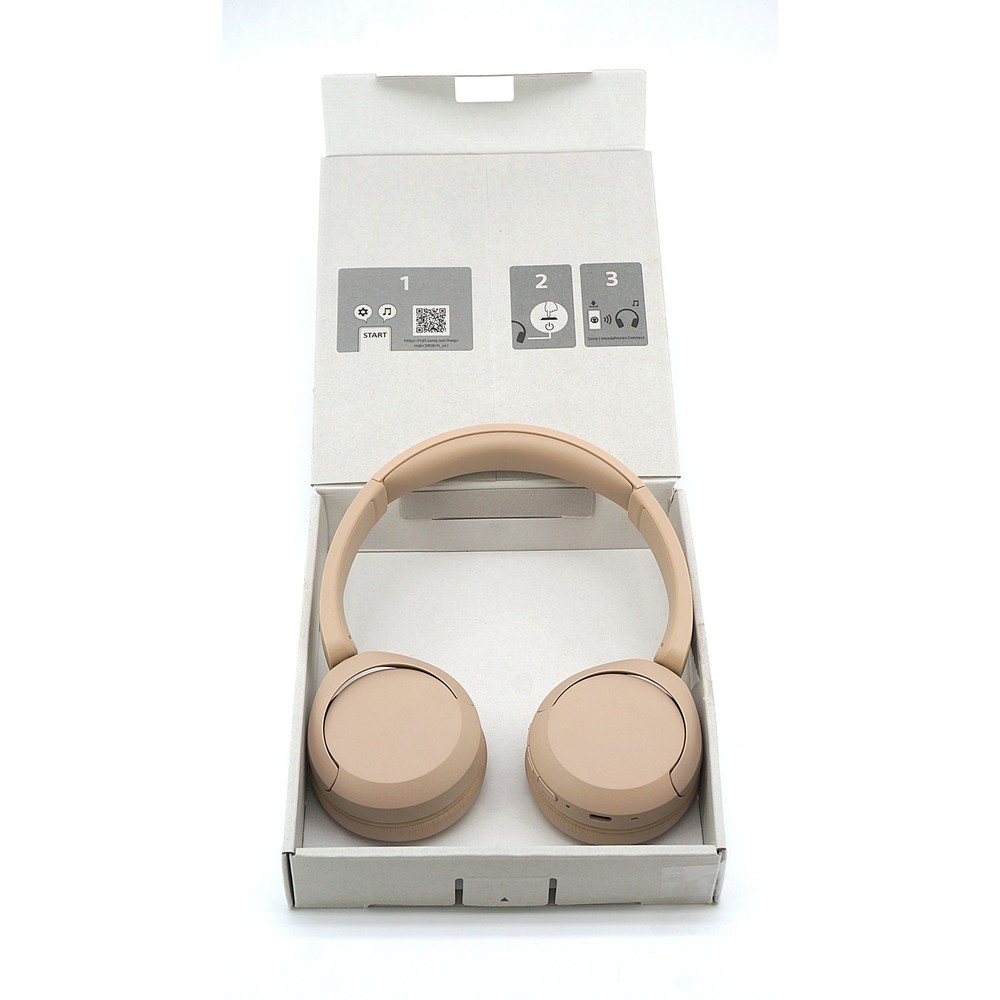 Sony WH-CH520 Beige Wireless Bluetooth Headphones Tested Working Pre-Owned