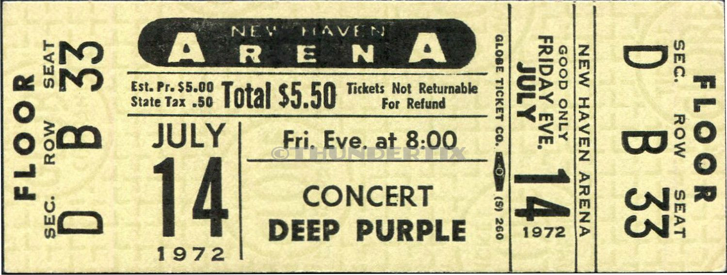 5 1968 -74 UNUSED FULL TICKETS George Harrison Dead Deep Purple Doors reprint