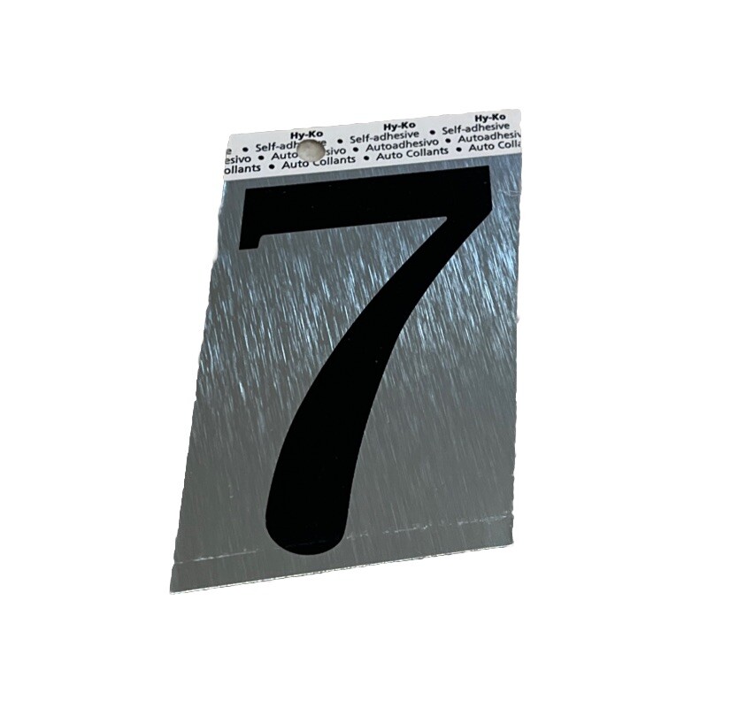 Self adhesive Reflective Number “7”chrome 7