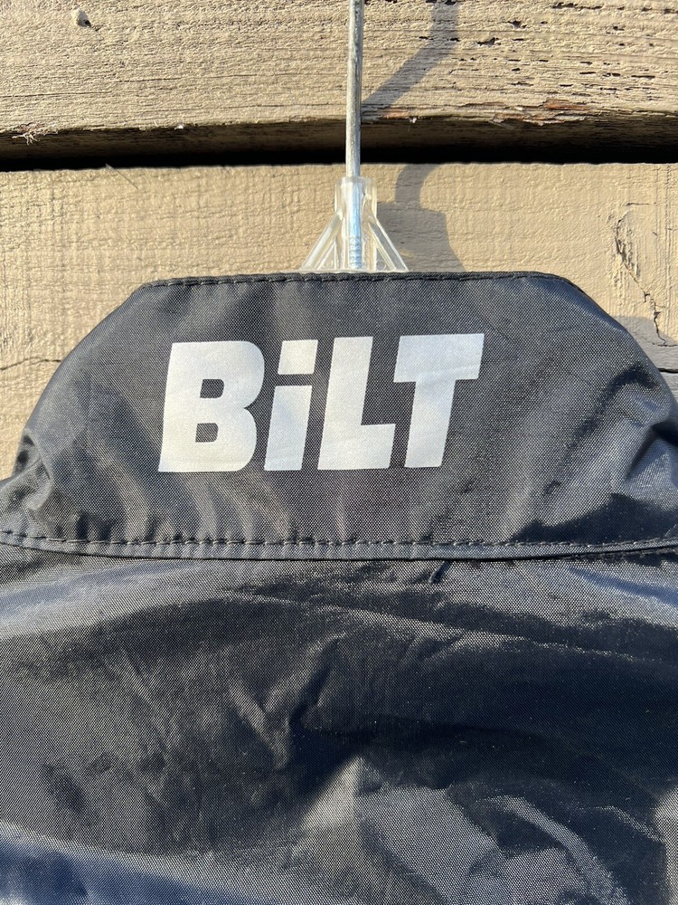BiLT BLW 4 Waterproof Rain Shell Reflective Black Motorcycle Jacket Size Large