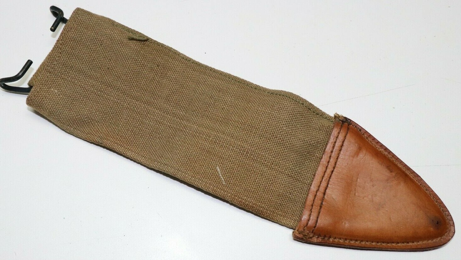 WWI US Tan/khaki Canvas Bolo sheath cover w 1910 belt hanger each E1150