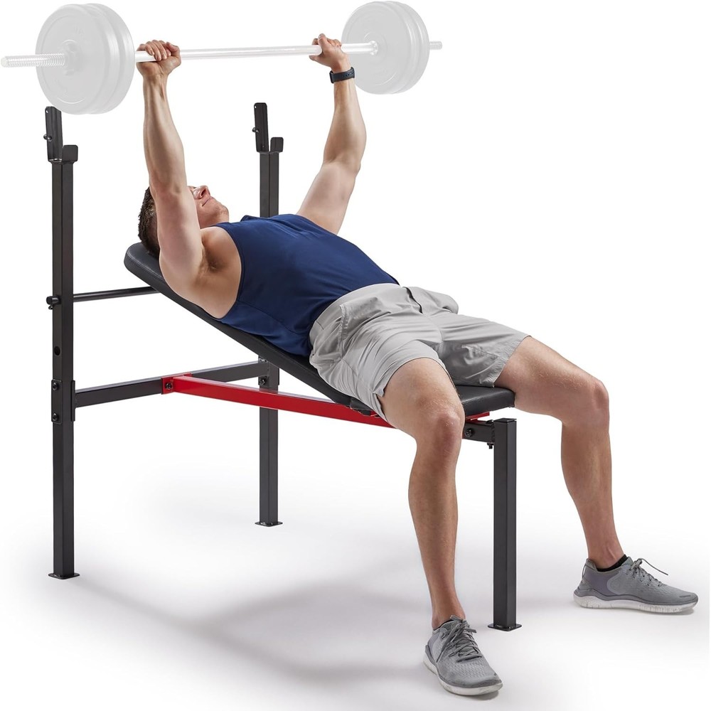 Compact Premium Incline Bench Press Bar Rack Set & Optional Leg Extension