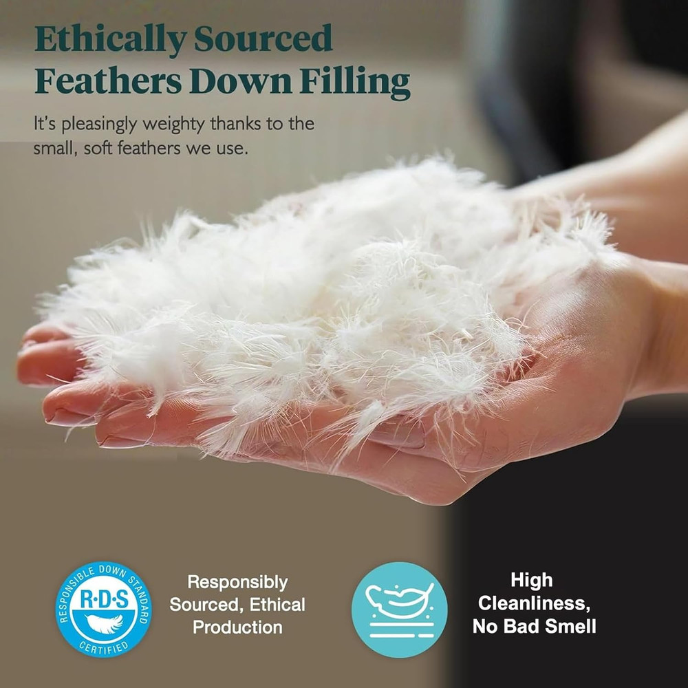 Feathers & down Comforter, Organic Duvet Insert, 100% Cotton Shell, Ethically-So