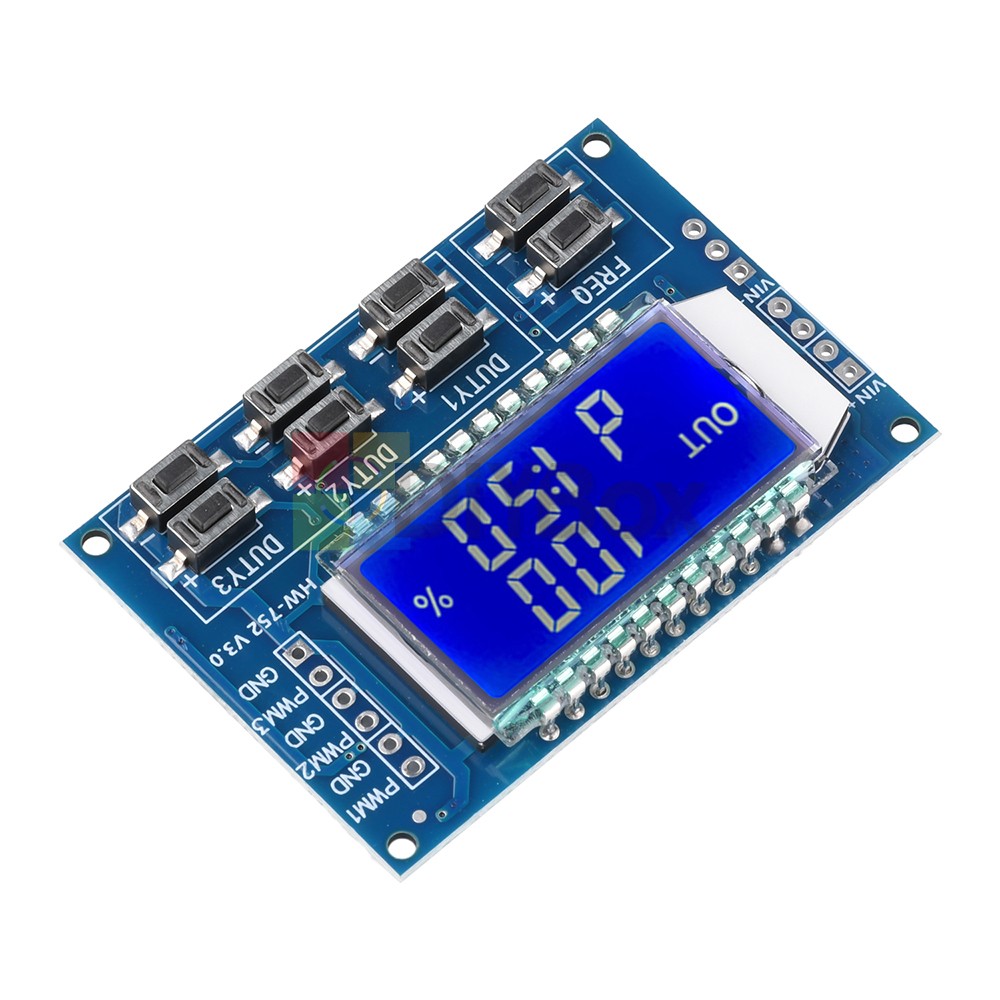 PWM Pulse Wave Frequency Duty Cycle Adjustable Module 3-Channel Signal Generator