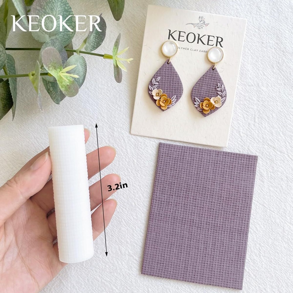 KEOKER Polymer Clay Texture Roller, Roller for Making 3pcs All