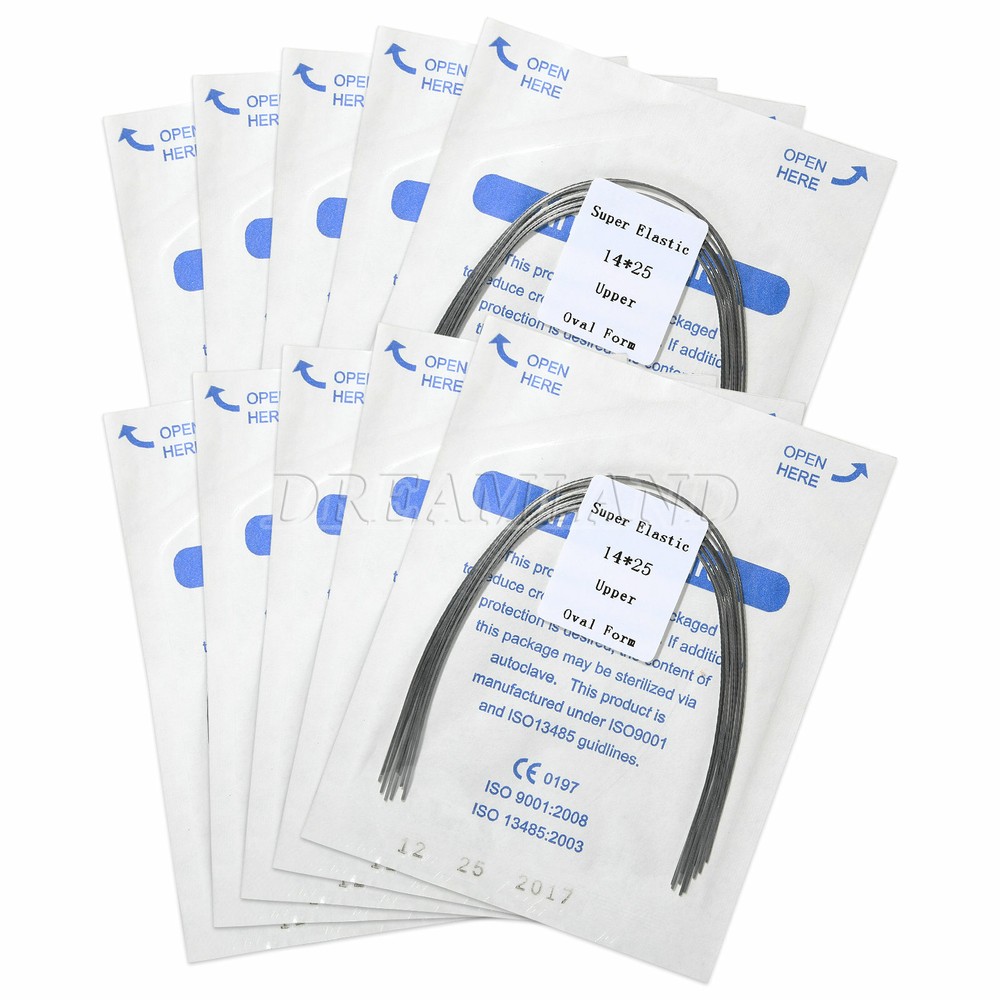 100PCS Dent Orthodontic Niti Rectangular Arch Wire Elastic Ovoid/Oval U & L
