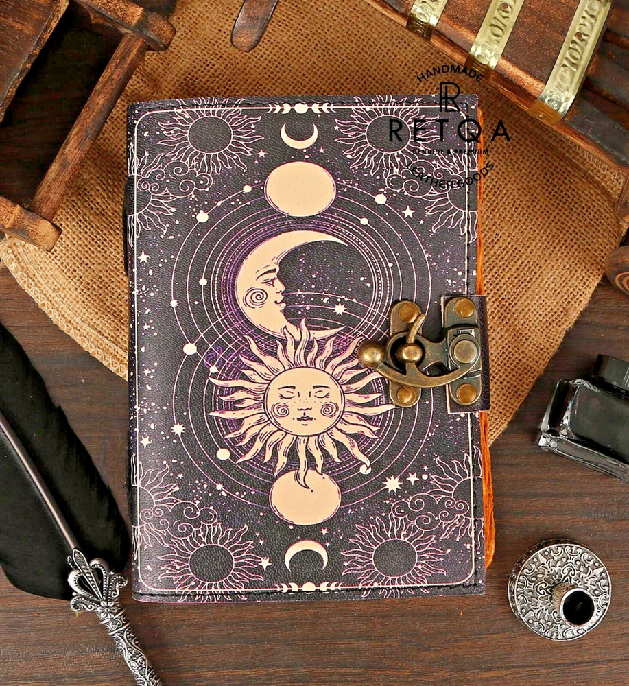 Journal, Notebook , UV printed , Gift, leather ,Gothic , Grimoire , Christmas