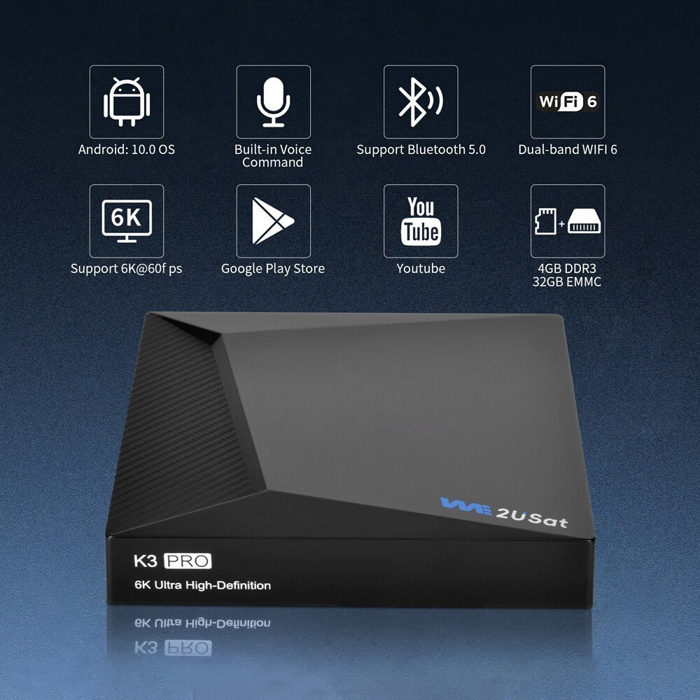 2026 We2USat K3 PRO+ 6K HDR Android TV Box