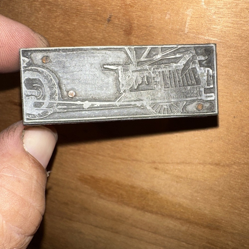 Print Block ( Tractor Pulling Wagon ) Farm Implement #3 Nice Image.