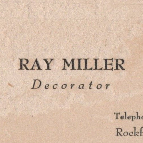 1950s Ray Miller Decorator Designer Rockford Illinois Business Card