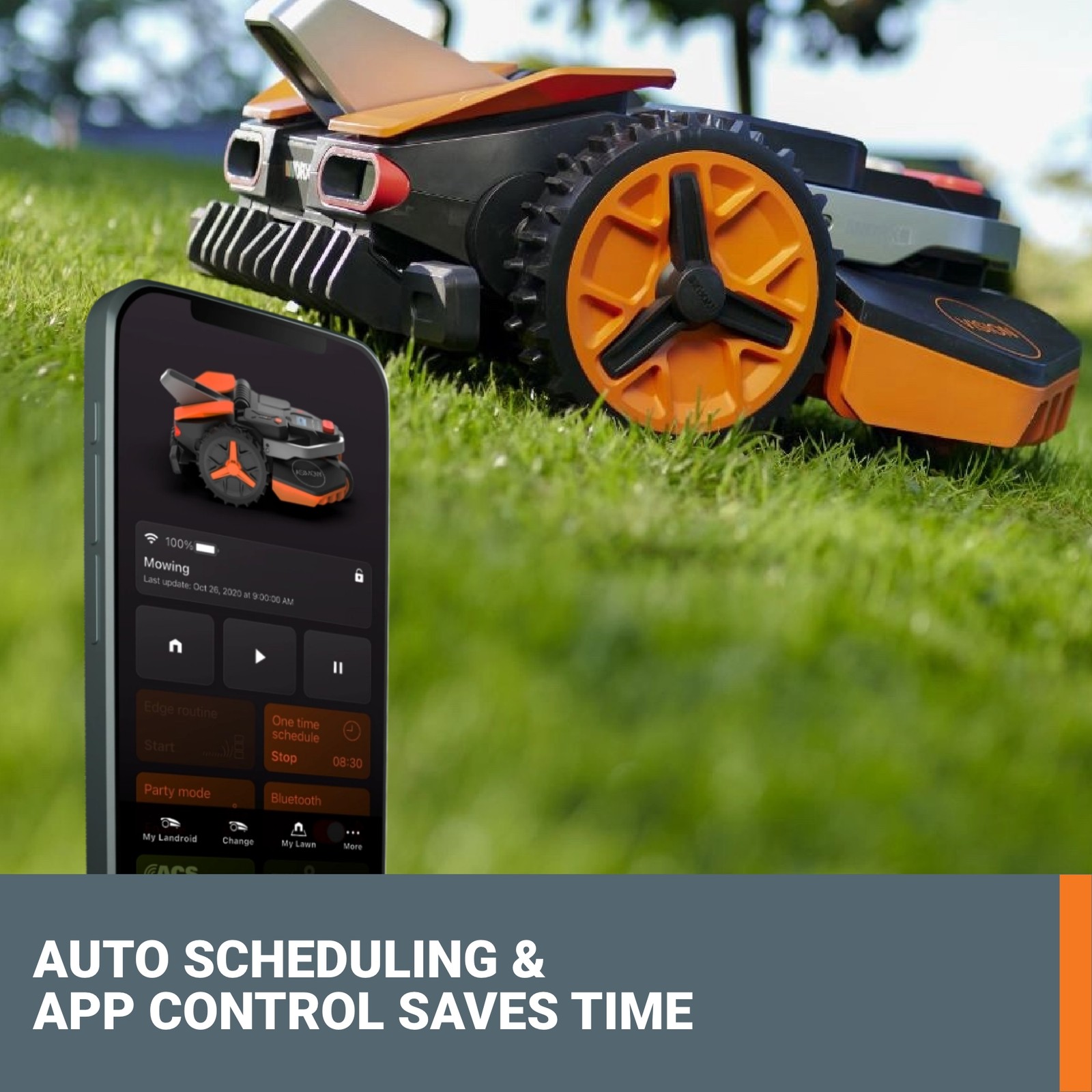 Worx Landroid Vision AI 1 Acre 20V Boundaryless Robotic Lawn Mower-(WR235-AN)