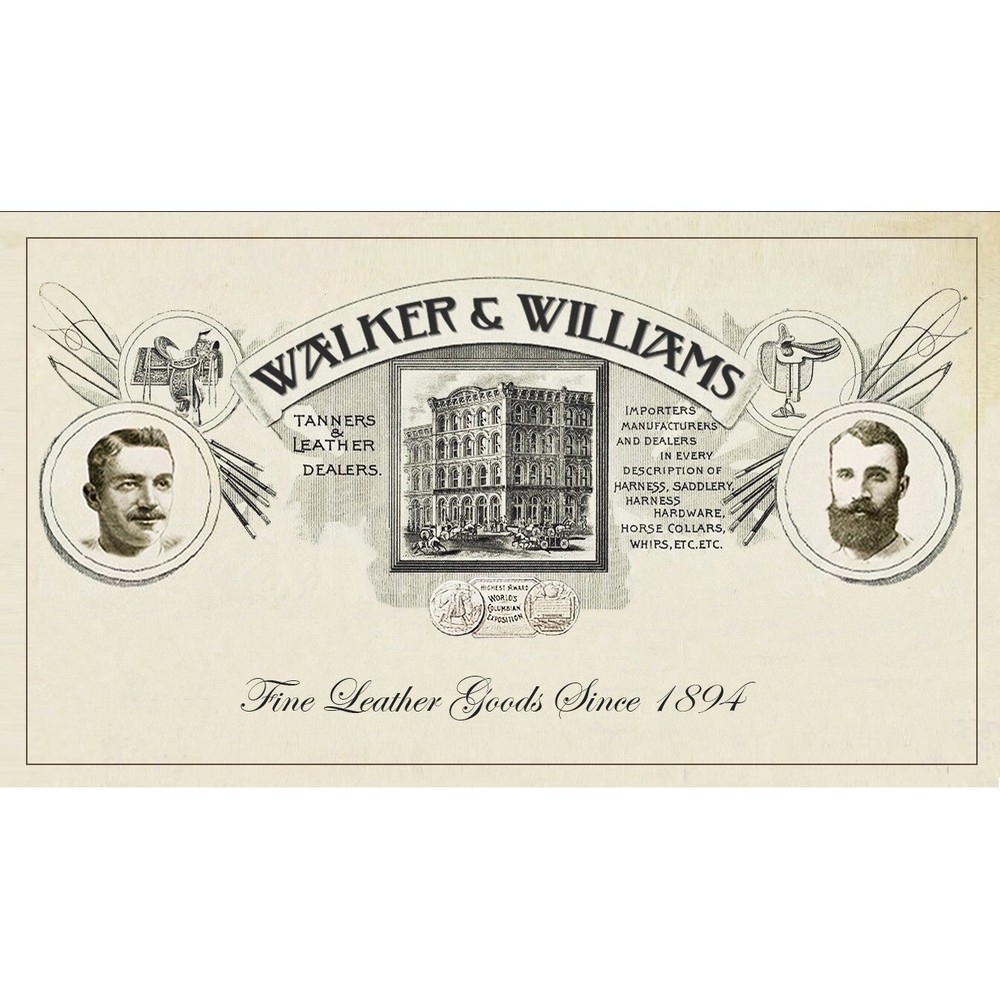 Walker & Williams LCT-21 Handmade Leather Strap Eagle & Feather Design