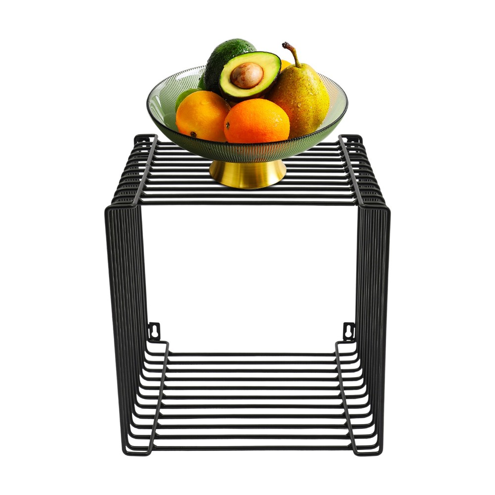 Side Table, Square Geometry Side Table, Linear Metal End Table