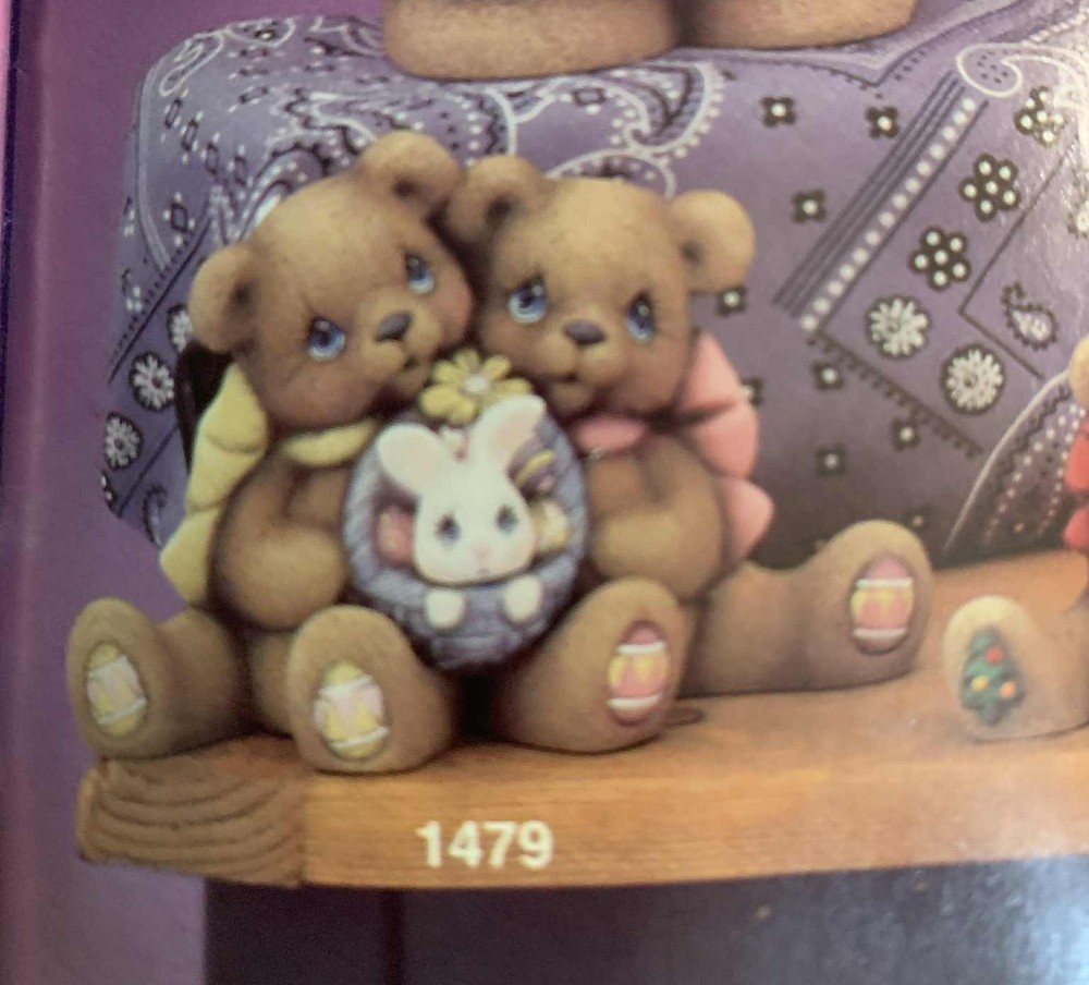 Easter cuddle bears ceramic bisque